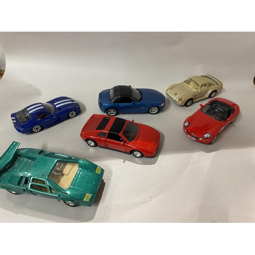 240 - 6 x Cars inc Burago & Welly - Playworn