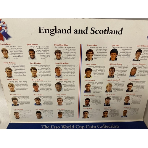 210 - Italy 1990 World Cup - England & Scotland Coin Collection, Holder bit Tatty