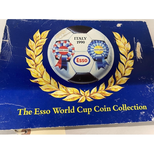 210 - Italy 1990 World Cup - England & Scotland Coin Collection, Holder bit Tatty