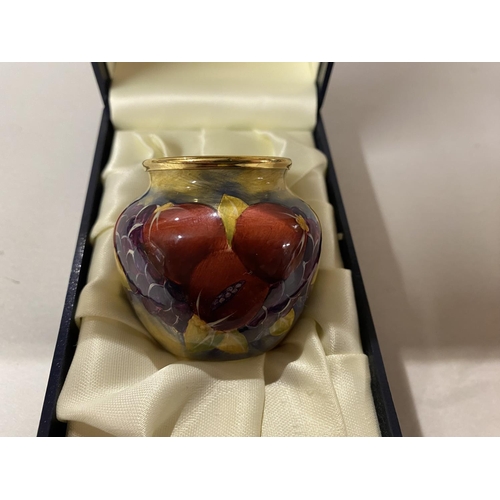 126 - Moorcroft Enamel - Pomegranate, Boxed 4.5cm