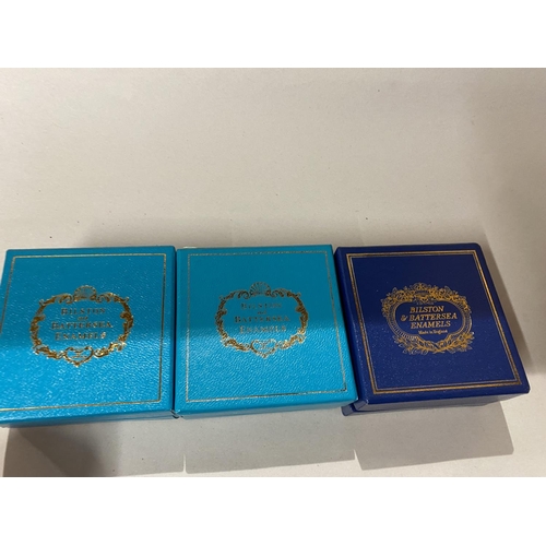 130 - Halcyon Days Enamel Trinket Boxes for St. Valentines Day 1978, 1980 & 1981 Boxed