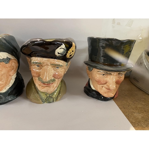 66 - 4 x Large Size Royal Doulton Character Jugs - 'arry, Granny, Monty & John Peel