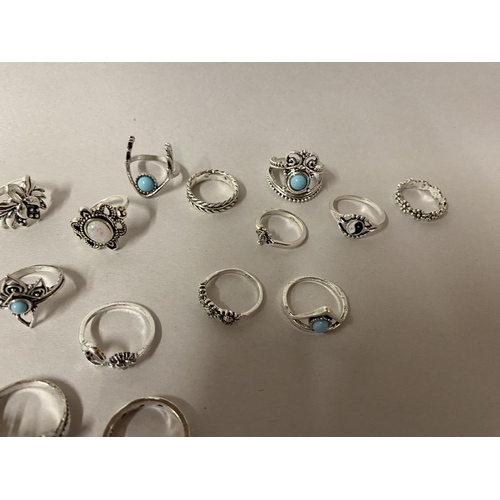 108 - 26 x Silver Tone, Turquoise etc Rings - Various