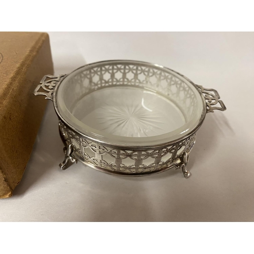 48 - Garrard & Co. George V Hallmarked Silver & Frosted Glass Butter Dish, Original Box - 42g