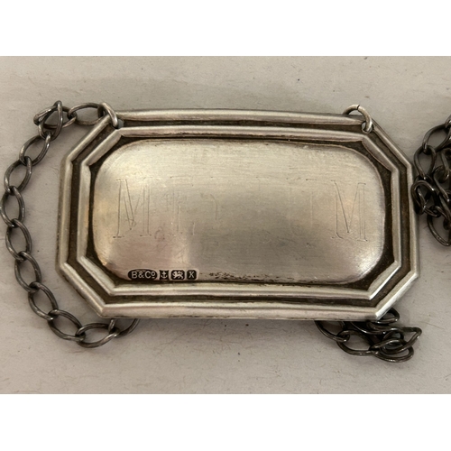 176 - Pair Hallmarked Silver Decanter Labels
