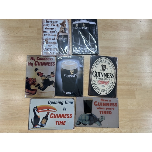 168 - 7 x Tin Plate 'Guinness' Signs - 12