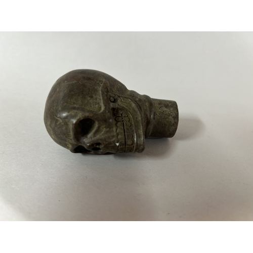 224 - Bronze Walking Stick Top - Skull
