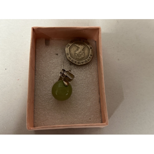 178 - 925 Silver & Green Malay Jade Pendant