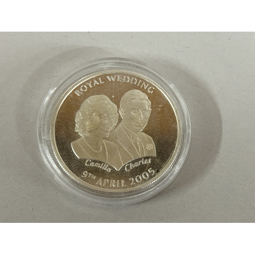 23 - 925 Silver 1 Ounce St Helena 50p Coin - Wedding of Charles & Camilla