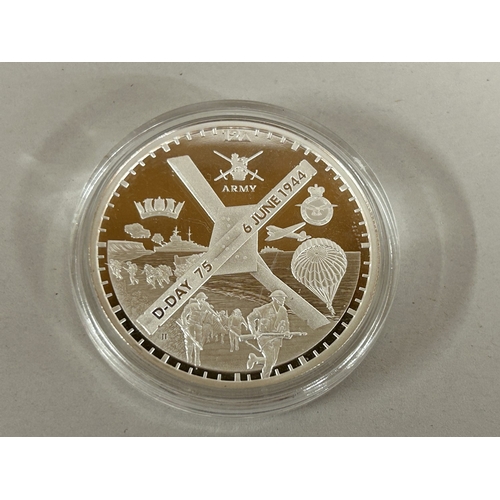 24 - 925 Silver Alderney £5 Coin - D-Day 75th