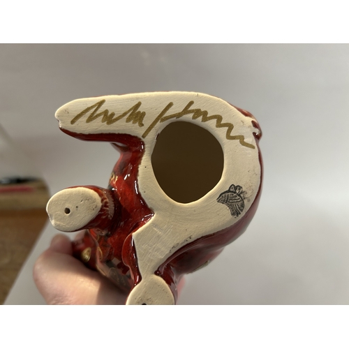 254 - Anita Harris Pig - Gold Signed, 5