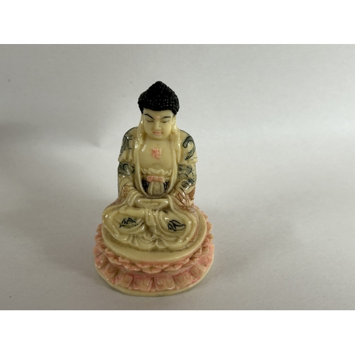 48 - Signed Resin 4cm Netsuke / Carving - Sitting Buddha