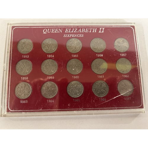 145 - Queen Elizabeth Sixpence Coin Collection - Case Split