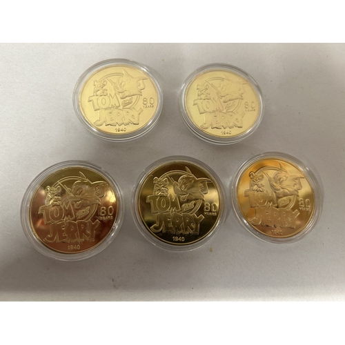 128 - Set of 5 Tom & Jerry 80th Anniversary Coins