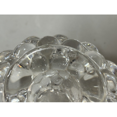 208 - Orrefors, Sweden Raspberry Tea Light Holder