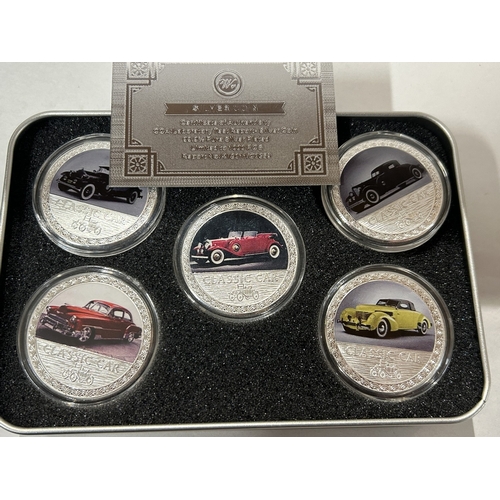 29 - Boxed Set of 5 Classic Car Coins
