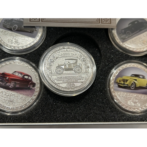 29 - Boxed Set of 5 Classic Car Coins