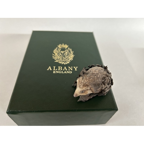 169 - Royal Worcester Albany - Bronze Hedgehog - Boxed