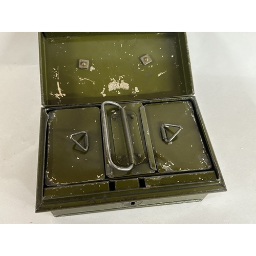 211 - Vintage Metal Cash Box with Key