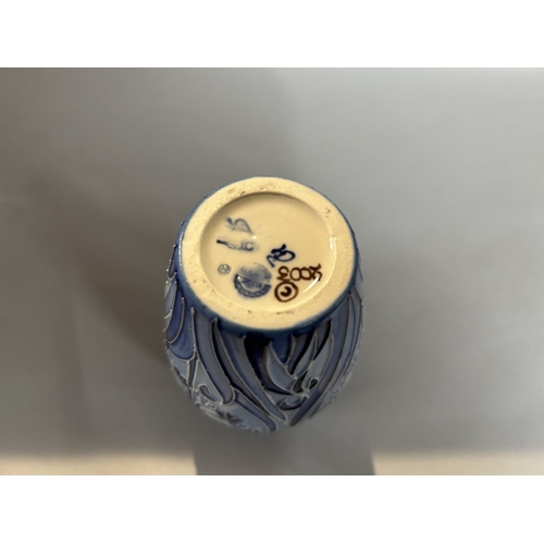 60 - Moorcroft c2003 Blue Vase, 11cm, First Quality