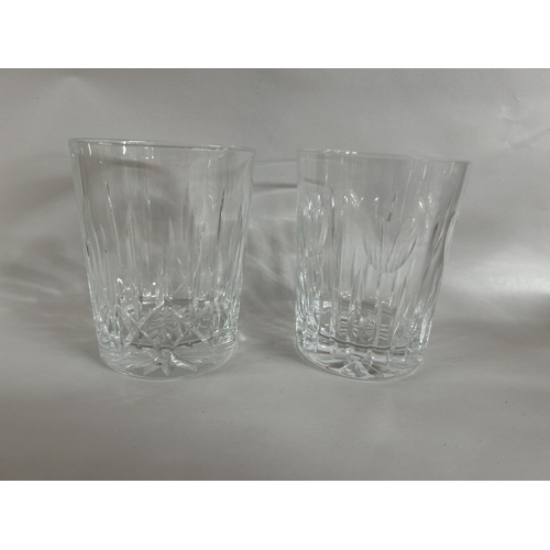 132 - 2 x Waterford Crystal 12oz Whisky Tumblers - Ballyshannon & Millennium Heart Patterns