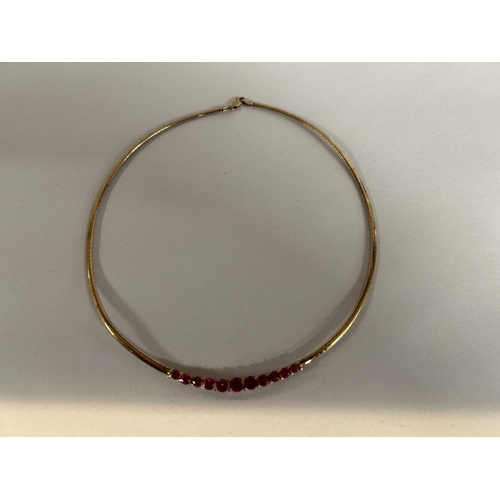 275 - 925 Silver & Ruby Coloured Necklace