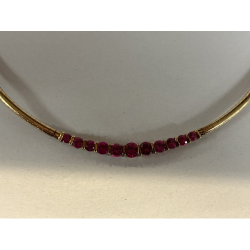 275 - 925 Silver & Ruby Coloured Necklace