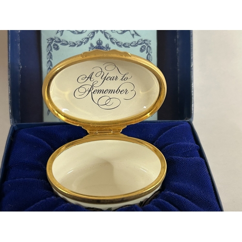 252 - Halcyon Days Enamel '1981' Trinket Box - Boxed