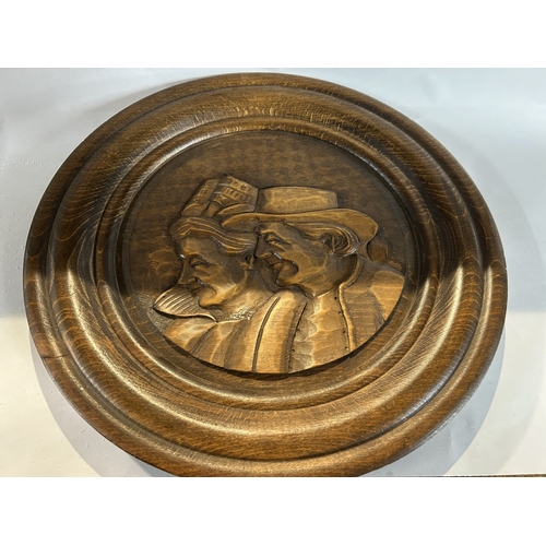 258 - Vintage Breton, France Carved Wooden Plaque