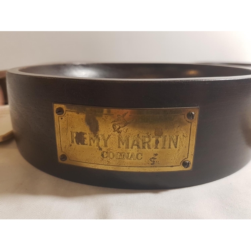 34 - Remy Martin Cognac games compendium in the form of a wooden barrel. Approx 10.5