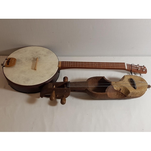 20 - Vintage tribal instrument & one other