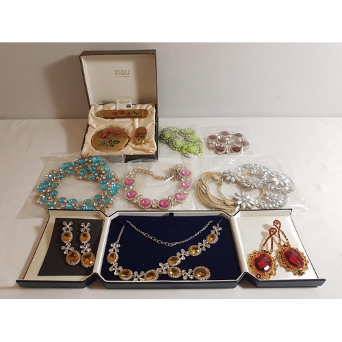 48 - Various costume jewellery plus boxed compact set