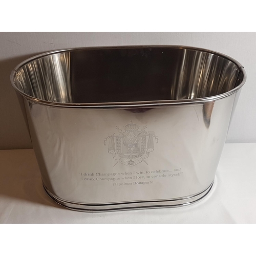 266 - Silver plated champagne bath with quotes from Lily Bollinger and Naopolean aprox 17