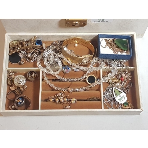 45 - Jewellery box and contents