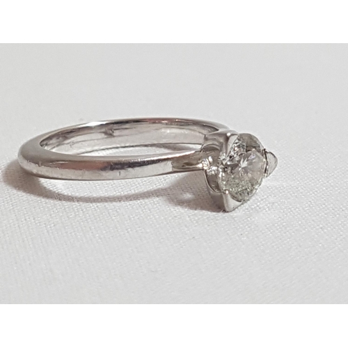 178 - Modern design Platinum & Diamond solitaire ring Approx 1ct diamond
