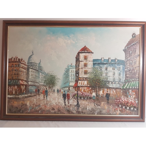 267 - Framed oil on canvas signed Burnet approx 39'' x 27''