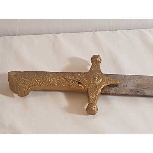304 - Vintage brass handled sword