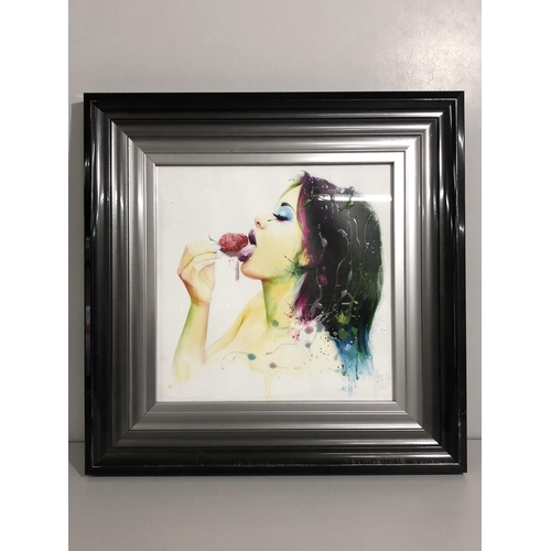 138 - Liquid art picture of a lady approx 44cm x 44cm