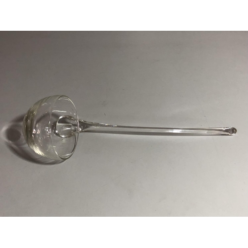 167 - Glass punch ladle approx 26cm long