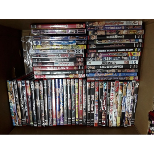 Box of adult DVDs