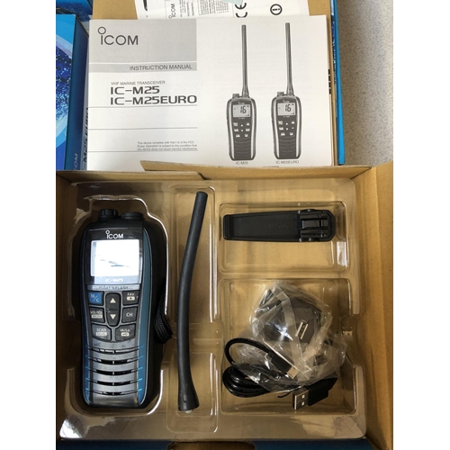 26 - 2 BOXED ICM25 ICOM TWO-WAY RADIOS WITH CHARGERS