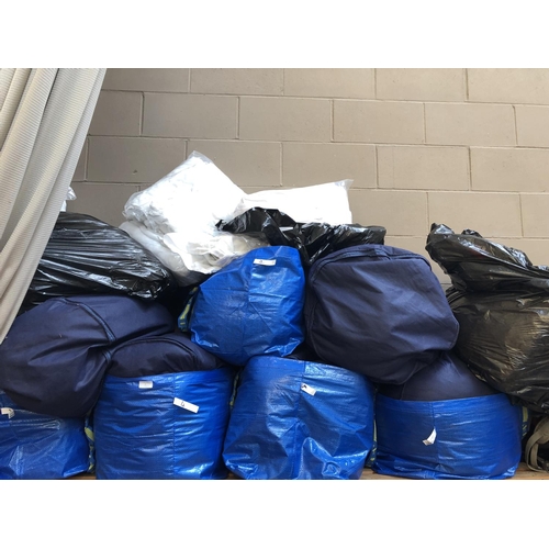 3 - LARGE QUANTITY OF CLEAN DUVETS AND DUVETS IN BLUE BAGS