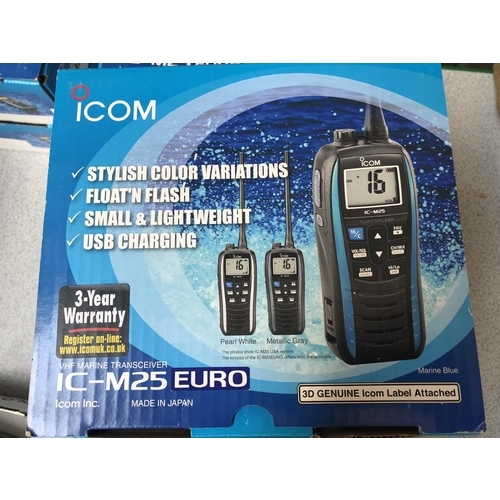 24 - 2 BOXED ICM25 ICOM TWO-WAY RADIOS WITH CHARGERS