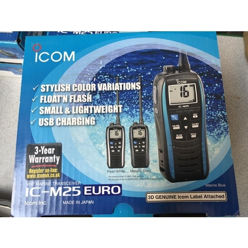 25 - 2 BOXED ICM25 ICOM TWO-WAY RADIOS WITH CHARGERS