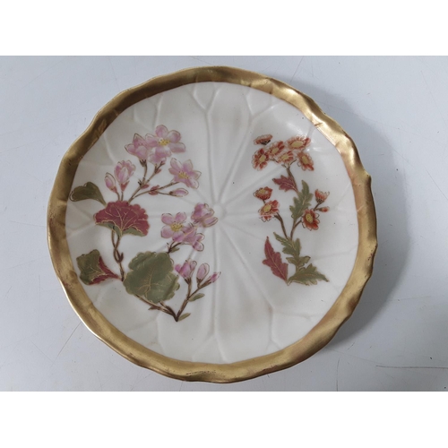 180 - Antique Royal Worcester plate decorated with leaves & flowers