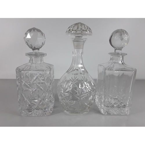 64 - 3 Crystal decanters