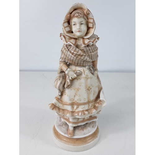 11 - Antique porcelain figure of a girl