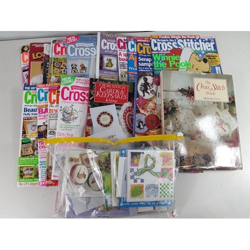 215 - Cross stitch books and kits