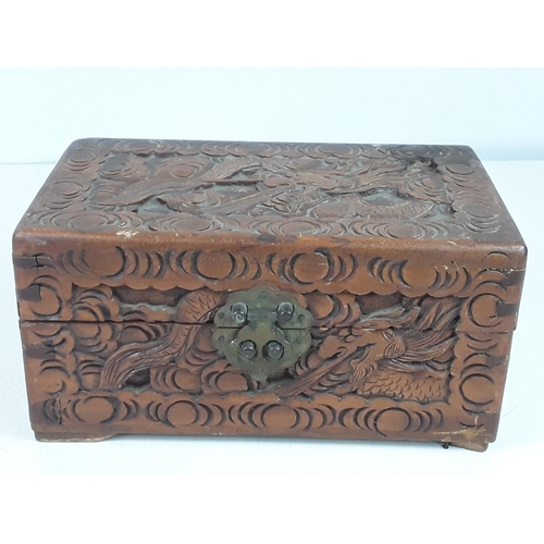 31 - Vintage carved wooden box