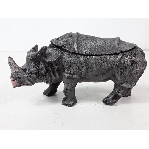 21 - Vienna style inkwell in the form of a rhino